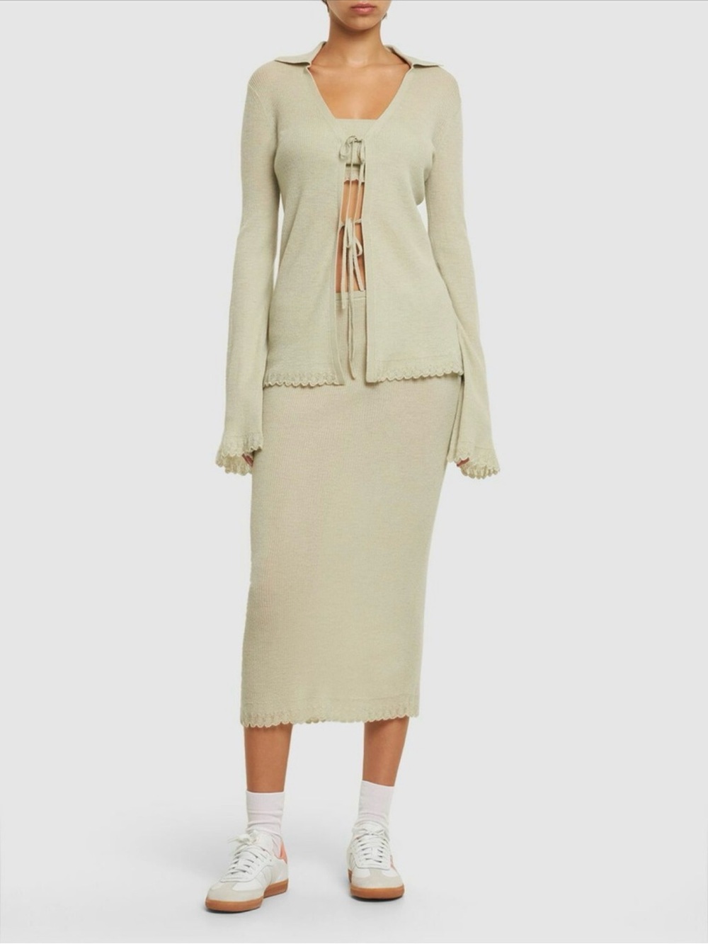 100% cashmere guest in residence midi skirt nwt